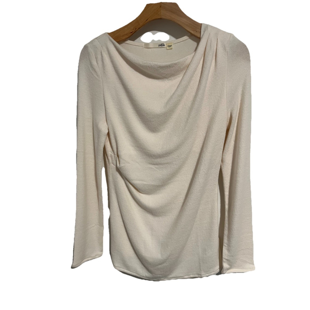Gelato Pique Draped Ivory Sweater Womens OS NWT